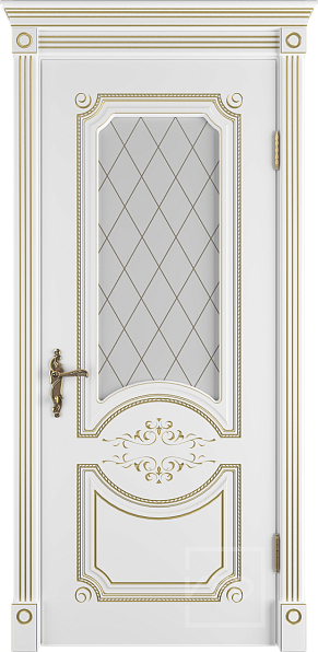 Дверь межкомнатная с патиной Milana 3D Polar PG Art Cloud, эмаль, цвет белый