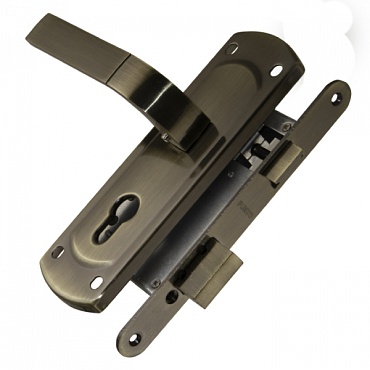 Корпус замка Punto (Пунто) с ручкой LOCKSET25.ORION.5558-1 (KIT P25 5558 ORION) AB бронза
