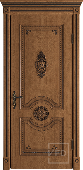 Дверь межкомнатная с патиной Greta Honey Classic PB, экошпон, цвет дуб/орех