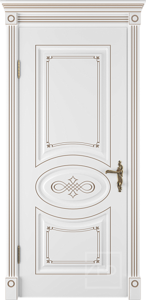 Дверь межкомнатная с патиной Bianca 3D Polar PC, эмаль, цвет белый