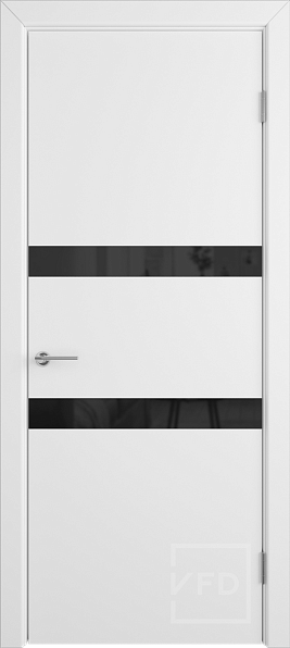 Дверь межкомнатная Niuta Polar Black Gloss, эмаль, цвет белый