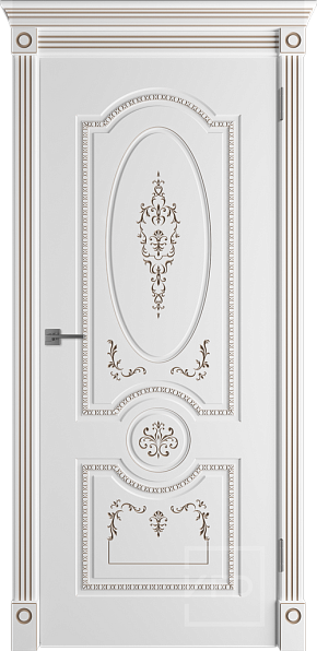 Дверь межкомнатная с патиной Vanessa 3D Polar PC, эмаль, цвет белый