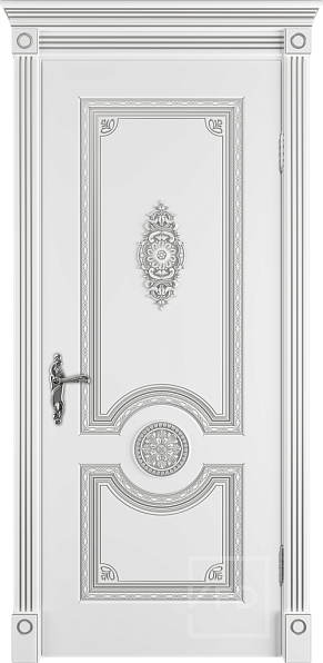 Дверь межкомнатная с патиной Greta Luxe 3D Polar PS, эмаль, цвет белый