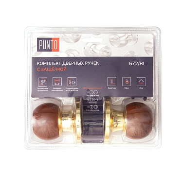 Ручка Punto (Пунто) защелка DK672/BL WD-PS (без фик.) дерево