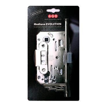 Корпус замка AGB (АГБ) под цилиндр MEDIANA EVOLUTION B01103.50.06.567 с отв. планкой B01000.13 (никель)
