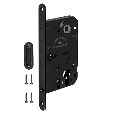 Замок Armadillo (Армадилло) межкомнатный магнитный под цилиндр с ответной планкой GRAVITY G02.196.50.85 BL черный