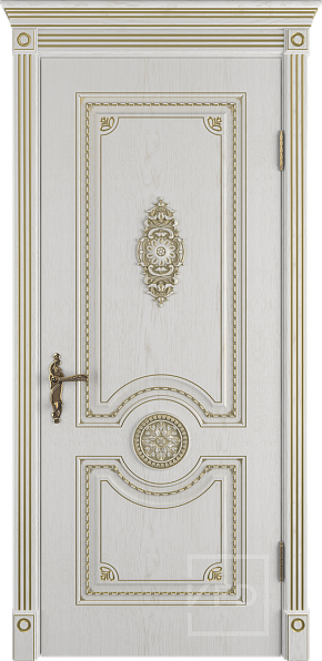 Дверь межкомнатная с патиной Greta Bianco Classic PG, экошпон, цвет бежевый