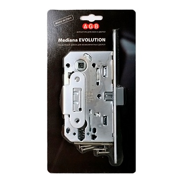 Корпус замка AGB (АГБ) под цил. MEDIANA EVOLUTION B01103.50.34.567 с отв. планкой B01000.13 (мат хром)