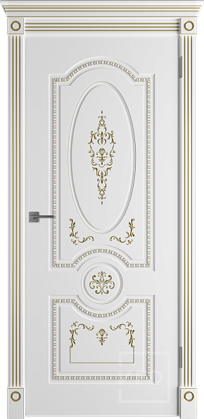 Дверь межкомнатная с патиной Vanessa 3D Polar PG, эмаль, цвет белый