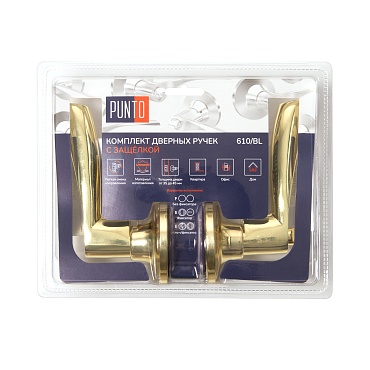 Ручка Punto (Пунто) защелка DK610/BL PB-ET (кл./фик.) золото