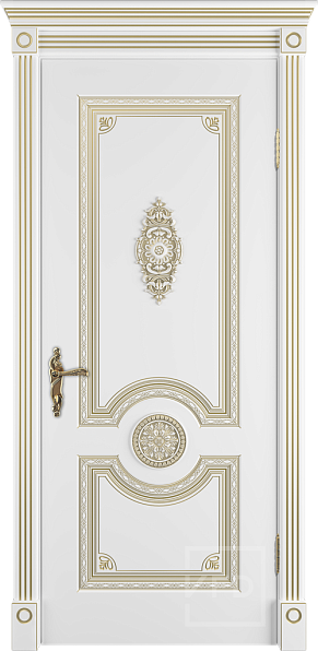 Дверь межкомнатная с патиной Greta Luxe 3D Polar PG, эмаль, цвет белый