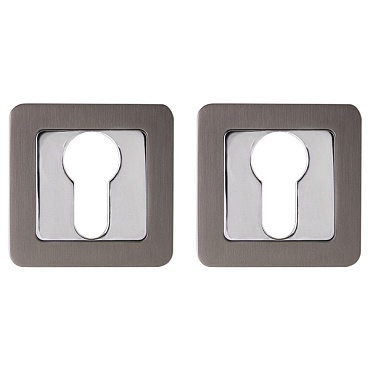 Накладка Punto (Пунто) под цилиндр ET.K.QR52 (ET QR) GR/CP-23 графит/хром