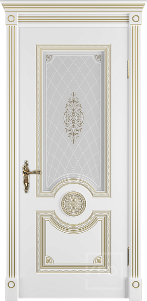 Дверь межкомнатная с патиной Greta Luxe 3D Polar PG Art Cloud, эмаль, цвет белый