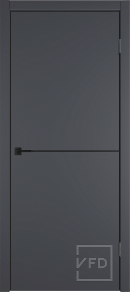 Дверь межкомнатная Basic 1 Onyx ABS Black/BM, эмалекс, цвет графит