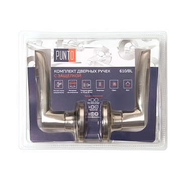 Ручка Punto (Пунто) защелка DK610/BL SN-PS (без фик.) мат.никель