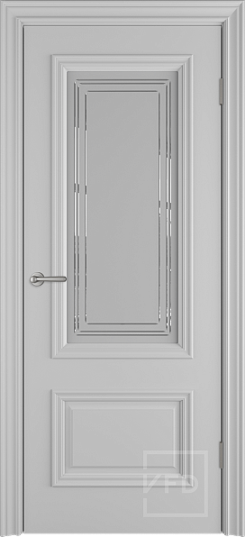 Дверь межкомнатная Antique 2 Silver Сrystal Сloud, эмаль, цвет серый