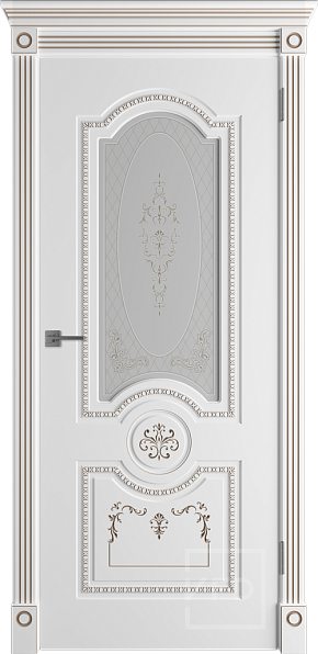 Дверь межкомнатная с патиной Vanessa 3D Polar PC Art Cloud, эмаль, цвет белый