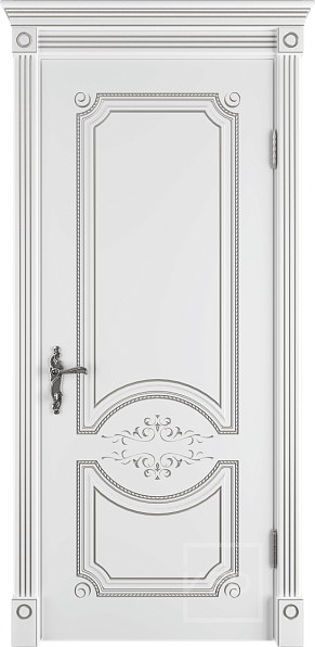 Дверь межкомнатная с патиной Milana 3D Polar PS, эмаль, цвет белый