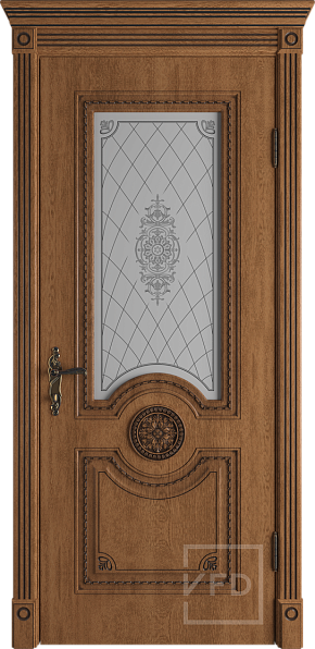 Дверь межкомнатная с патиной Greta Honey Classic PB Art Cloud, экошпон, цвет дуб/орех