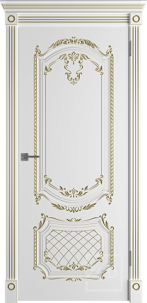 Дверь межкомнатная с патиной Orion 3D Polar PG, эмаль, цвет белый