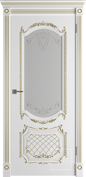 Дверь межкомнатная с патиной Orion 3D Polar PG Art Cloud, эмаль, цвет белый