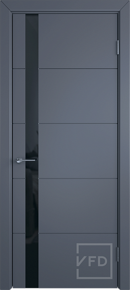 Дверь межкомнатная Trivia Graphite Black Gloss, эмаль, цвет графит