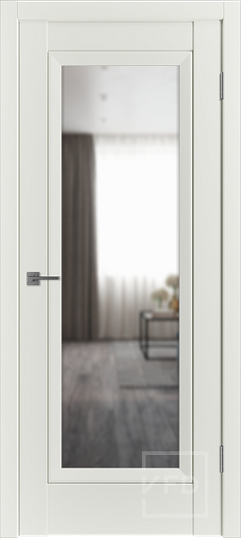 Дверь межкомнатная EN1 Midwhite Reflex, эмалекс, цвет белый, с зеркалом