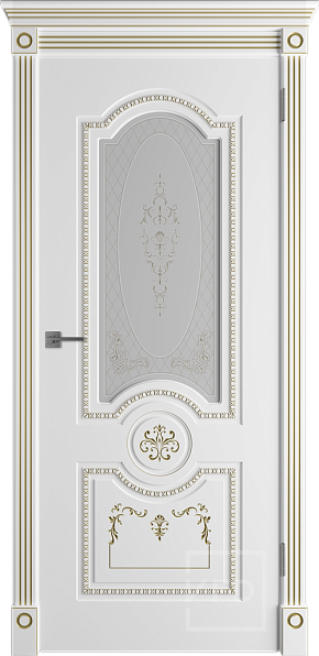 Дверь межкомнатная с патиной Vanessa 3D Polar PG Art Cloud, эмаль, цвет белый