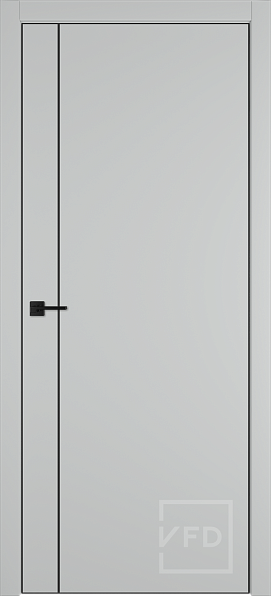 Дверь межкомнатная Basic 1V Steel ABS Black/BM, эмалекс, цвет серый